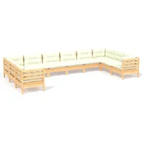 vidaXL Garten-Lounge-Set 10-tlg. beige Kiefernholz