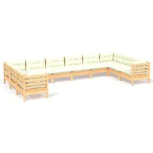 vidaXL Garten-Lounge-Set 10-tlg. beige Kiefernholz
