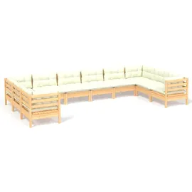 vidaXL Garten-Lounge-Set 10-tlg. beige Kiefernholz
