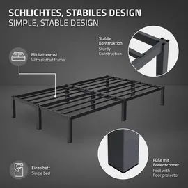 ML-Design Metallbett 120x200 cm Anthrazit - Dunkelgrau