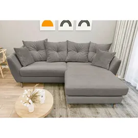 ed exciting design Carryhome Ecksofa, Textil, 3-Sitzer, Füllung: Schaumstoffflocken,Schaumstoffflocken, Ottomane links, seitenverkehrt montierbar, L-Form, cm, Liegefunktion, haustierfreundlicher Bezug, Wohnzimmer, Sofas & Couches, Wohnlandschaften, Ecksofas