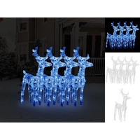 vidaXL LED-Rentiere 4 Stk. Blau 160 LEDs Acryl