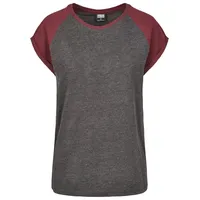 URBAN CLASSICS Ladies Contrast Raglan Tee (TB1913-02252-0058) charcoal/redwine -
