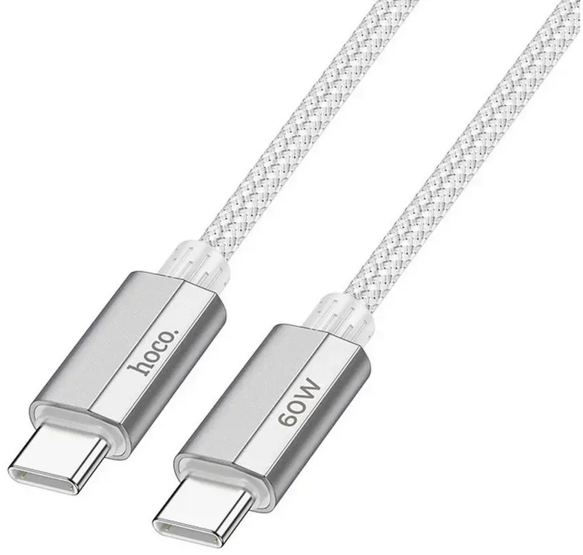 HOCO Schnellladekabel Typ C auf Typ C Ladekabel/Datenkabel 60W U134 1,2m Smartphone-Kabel grau