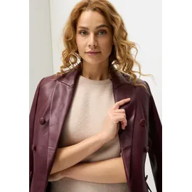 LASCANA Lederimitat-Blazer LASCANA, Damen, Gr. 46, rot (bordeaux), Web, Obermaterial: 100% Polyester. Beschichtung: 100% Polyurethan. Futter: 100% Polyester, unifarben, tailliert Po-bedeckend, Blazer, mit Reverskragen, taillierter Damenblazer, Business-Look