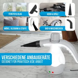 strex Dampfreiniger Extra Leistungsstark - 1200W 4bar - Tragbar - All-in-One Multifunktions-Handdampfreiniger - Fleckenreiniger