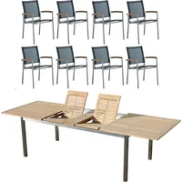 aleos Gartengarnitur 8-tlg. Weiß