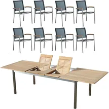 aleos Gartengarnitur 8-tlg. Weiß
