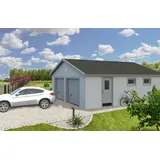 Palmako Nordic+ Gartenhaus/Garage Andre mit 2 Sektionaltoren - 44,7 m2 - 160 mm