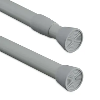 Relaxdays Teleskopstange, 150–280 cm, Klemmstange für Duschvorhang, Gardine, Türrahmen, Edelstahl, ohne Bohren, grau