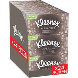 Kleenex Ultra Soft Kosmetiktücher-Boxen 3-lagig 24 x 64 Tücher