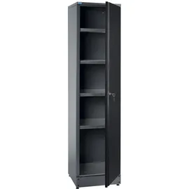 KÜPPER Hochschrank Eintürig mit 4 Fachböden 180 x 45,5 x 45 cm Schwarz-Hellgrau
