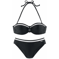 LASCANA Bügel-Bandeau-Bikini Damen schwarz Gr.40 Cup B