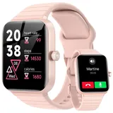 Smartwatch Herren, Smartwatch mit Telefonfunktion, Alexa integrierte Fitnessuhr, 100+ Sportmodi, Uhr 1,8 Zoll, IP68, Schrittzähleruhr Damen für A... - Rosa