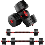 ATHLER Lion 20 | Hanteln Set 20kg | Hantelset verstellbar | 12 Hantelscheiben 2 Hantelstangen | Kurzhantel Langhantel Kurz Lang Dumbbell | Sternverschlüsse | für Krafttraining Aerobic Fitness Home Gym