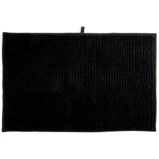 Badteppich Chenille Schwarz 40 x 60 cm