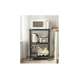 Möbel Kraft Servierwagen ¦ schwarz ¦ Maße (cm): B: 60 H: 89