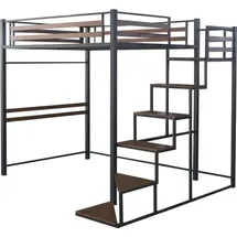 Habitat et Jardin Hochbett Lena 140 x 200 cm Metall schwarz walnussbraun