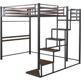 Habitat et Jardin Hochbett Lena 140 x 200 cm Metall schwarz walnussbraun