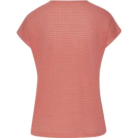 vivance by lascana Kurzarmshirt VIVANCE BY LASCANA "aus bügelfreiem Waffelstrick", Damen, Gr. 40/42, rot (apricot), Strick, Obermaterial: 64% Polyester, 34% Viskose, 2% Elasthan, leicht transparent, unifarben, bequem, Rundhals, Shirts, luftiges Waffelstrickshirt