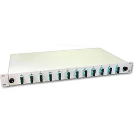 Lightwin LWL Spleißbox, 12x DSC Multimode, 50/125μm OM3 Pigtail - 19"