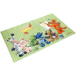 Die Lieben Sieben Kinderteppich »LS-210«, rechteckig, 6 mm Höhe, Stoff Druck, weiche Microfaser, Kinderzimmer Die Lieben Sieben bunt/grün B: 100 cm   1 St.