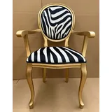 Casa Padrino Luxus Barock Esszimmer Stuhl Zebra / Gold - Handgefertigt Möbel