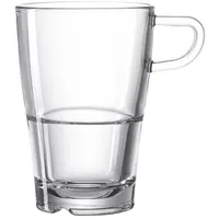LEONARDO Latte-Macchiato-Tasse, Kalk-Natron Glas, Spülmaschinengeeignet, Mikrowellengeeignet weiß