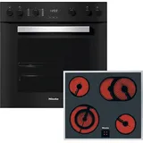 MIELE TwinSet Comfort H 2455 EP ACTIVE + KM 6003 LPT, Einbauherdset (Elektrokochfeld, A+, 76 l)