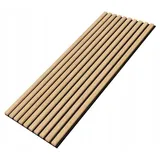 EmsCraft24 Akustikpaneele 1,228m2 - 275cm x 46cm x 1.8cm - | Akustikpaneel | Lamellenverkleidung | Wandverkleidung | Akustikfilz | Wandpaneele auf filz (04 - Helle Eiche)