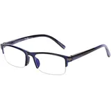 DOOViC Blaulichtfilter Lesebrille Dunkelblau Rechteckig Halbrand mit Federscharnier Lesehilfe für Herren/Damen 3.0 - 3.00