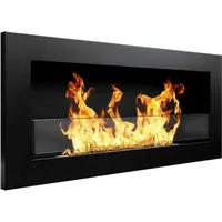 Bioethanol-Kamin Coprincipi, Ökologischer Kamin, Rauchfreies Feuer, Heizung mit Ethanol, Made in Italy, 12x90 h40 cm, Schwarz - Dmora