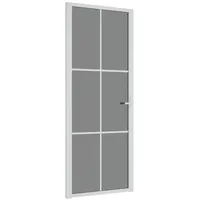 vidaXL Innentür 83x201,5 cm Weiß ESG-Glas und Aluminium