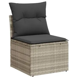 vidaXL Sofa Set 7-tlg. Hellgrau/Dunkelgrau Polyrattan/Stahl