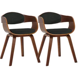 CLP 2er Set Stühle Kingston Stoff walnuss/schwarz/walnuss