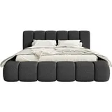 FEDVE Polsterbett, Schwarz, Textil, 140x200 cm, Schlafzimmer, Betten, Polsterbetten