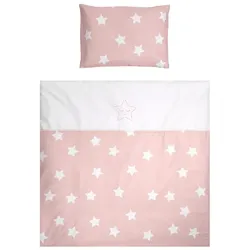 Lorelli Baby-Bettwäsche 7-teiliges Set First Dreams Decke Kissen Laken Himmel rosa Sterne