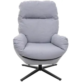 Mendler Relaxsessel HWC-L12 Polyester 72 x 101 x 72 cm Grau mit Hocker