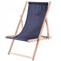 KADAX Liegestuhl, Strandstuhl aus Holz, Sonnenliege bis 120kg, Dunkelblau