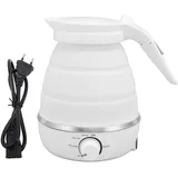 BuyWeek Faltbarer Wasserkocher, 850W Camping Wasserkocher 600ml Silikon Automatisches Ausschalten Reise Wasserkessel für Camping Reisen 220V EU Stecker (Weiß)