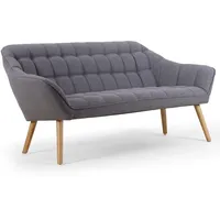 Menzzo Zentao Skandinavisches 3-Sitzer Sofa mit Stoffbezug Hellgrau