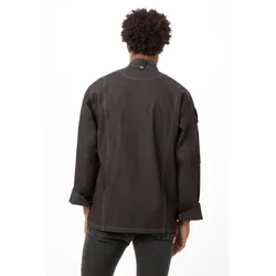 Chef Works® Kochjacke GRAMERCY LIGHT & 100% Baumwolle, Urban, Reißverschluss, Denimblack, Größe XL
