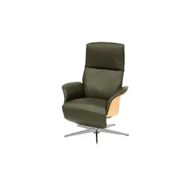 Nils Olsen Drehsessel Frederik Leder/Mikrofaser 78 x 113 x 79 cm Grün mit Relaxfunktion