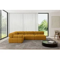 altdecor Ecksofa modulares Sofa Mende-L2 - 285x190x70 cm Senfgelb Cord