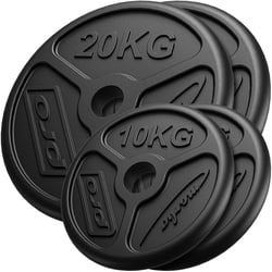 Olympia Guss Hantelscheiben-Set Gewichte mit ø50/51 mm Bohrung | Set Set 60 kg / 2 x 20 kg + 2 x 10 kg - Marbo Sport