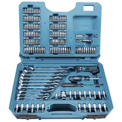 MAKITA Werkzeugset, Kunststoff/Chrom-Vanadium-Stahl, 221-teilig - tuerkis