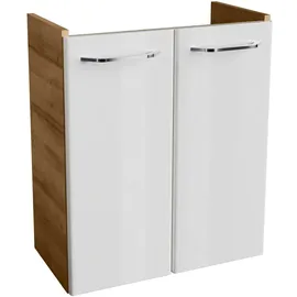 Fackelmann Waschbeckenunterschrank Milano 52 x 61 x 27,5 cm Braun/Weiß