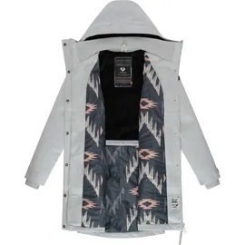 Ragwear Damen atmungsaktiver langer Wintermantel in Wollmantel-Optik warme Winterjacke Jannisa Coat YOUMODO Ash Gr. XL - XL