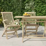 vidaXL Gartenstühle 2 Stk. Klappbar Grau 56x61x89 cm Massivholz Teak