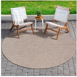 Sanat Teppich »Melissa 8000«, rund, 10 mm Höhe, Kurzflor, In -und Outdoor geeignet, Wohnzimmer beige